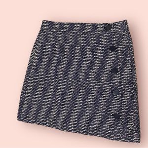 Loft Outlet Navy Woven Womens Lined Skirt size 4 EUC